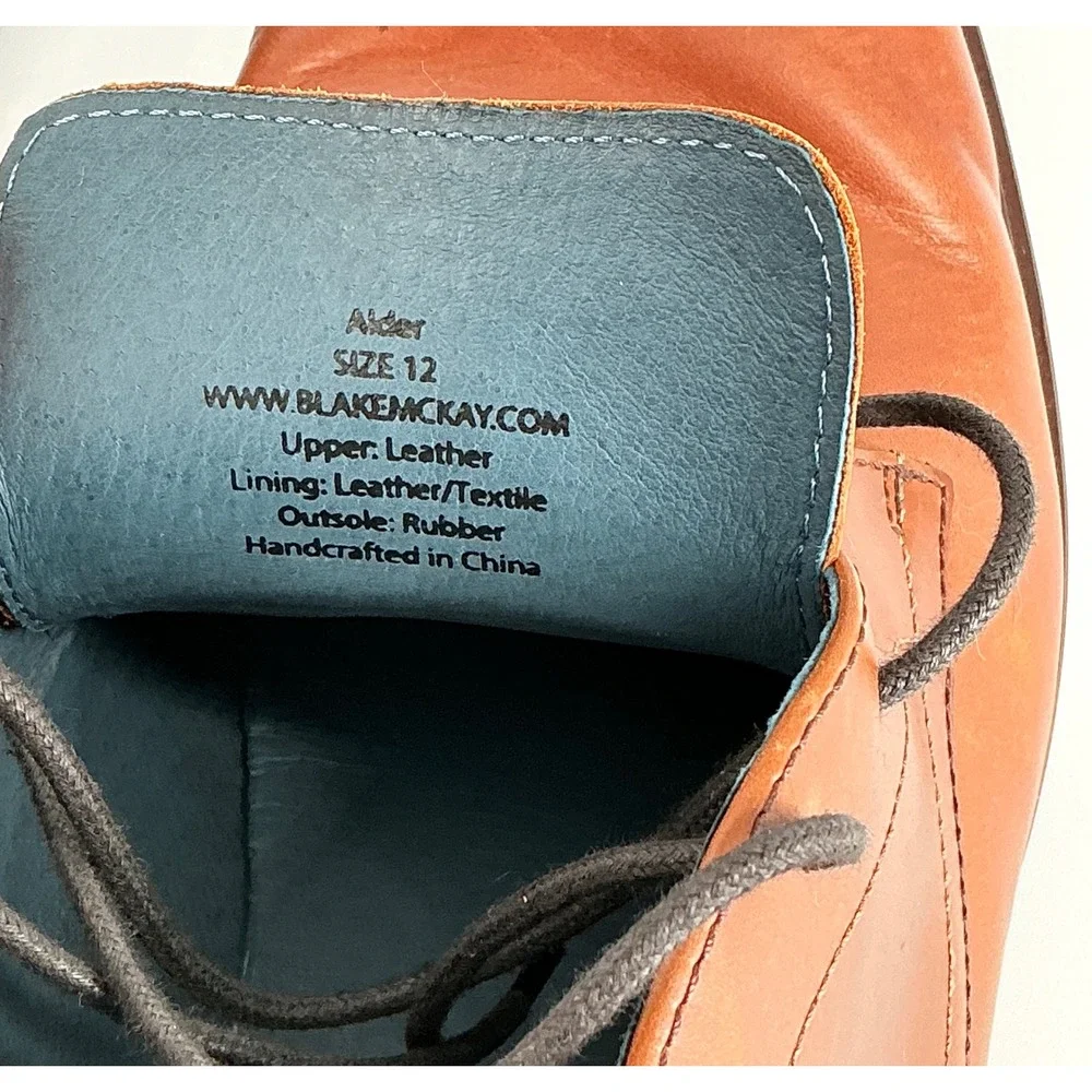 Blake McKay Alder Mens Tan‎ Brown Leather Chukka Desert Boots Size 12 Lace Up